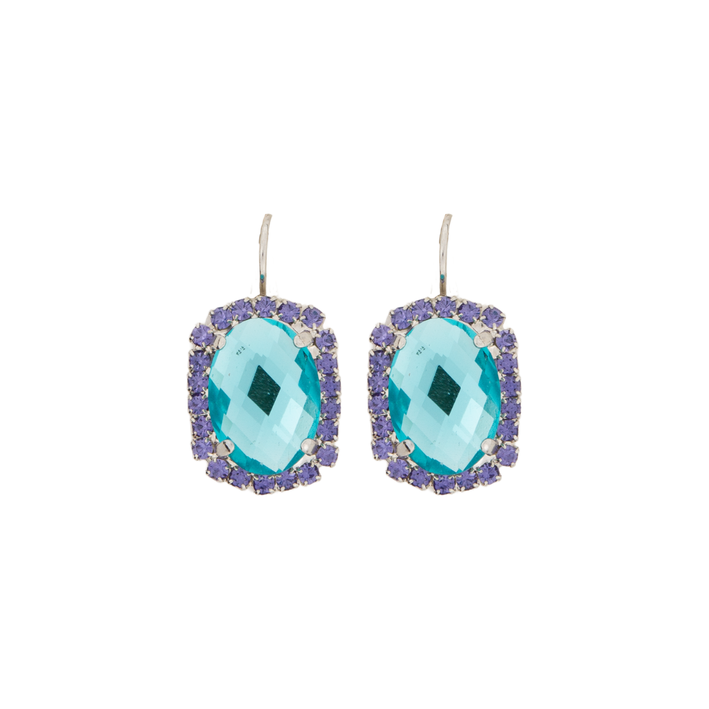 Extra Luxurious Oval Halo Earrings in "Lavender Fields" *Custom*