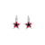 Petite Star Earring in "Light Siam and Jet" - Rhodium