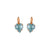 Heart Leverback Earrings in "Aquamarine" - Yellow Gold