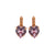 Heart Leverback Earrings in "Light Amethyst" - Yellow Gold