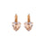 Heart Leverback Earrings in "Golden Shadow" - Yellow Gold