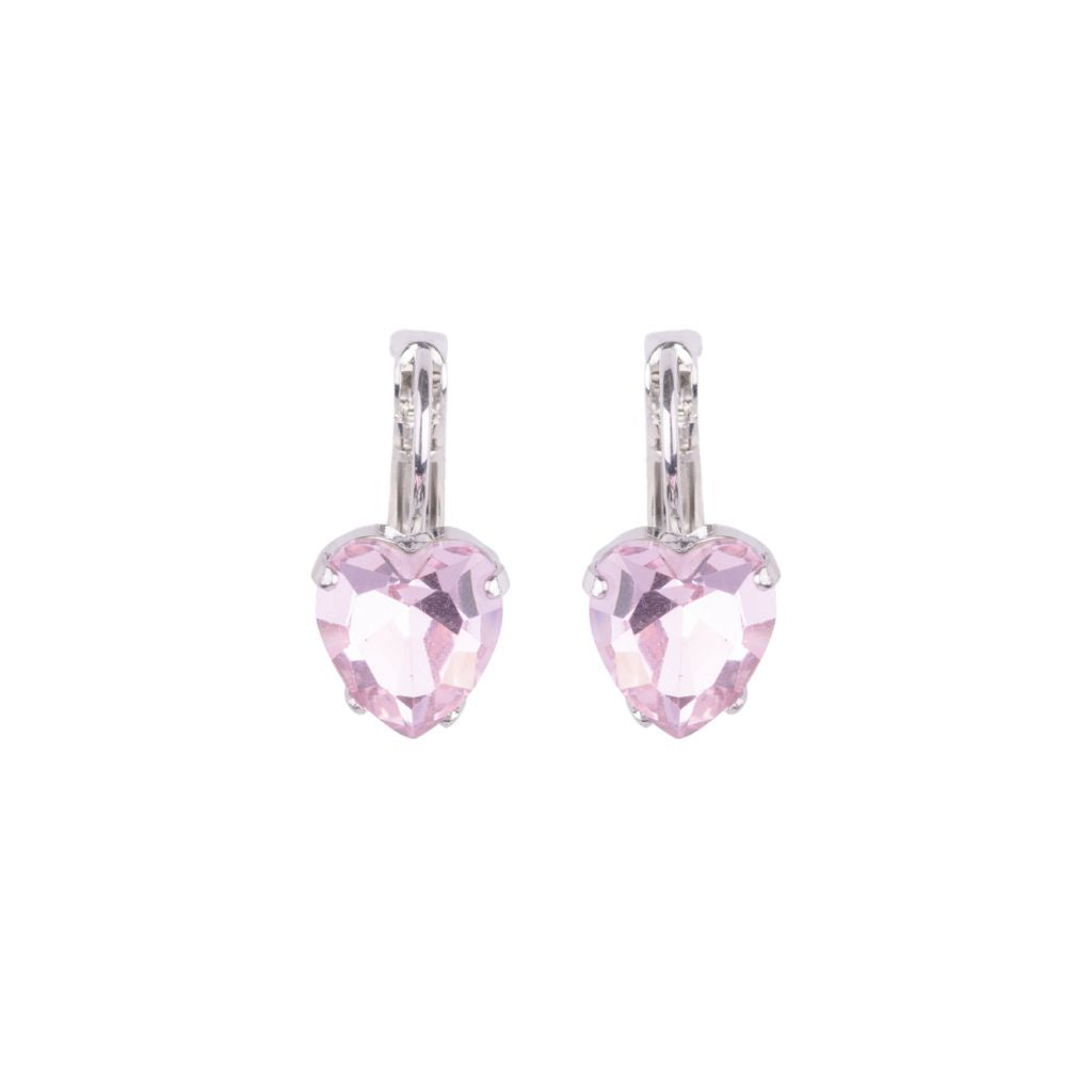Medium Everyday Heart Earrings in "Light Rose" - Rhodium