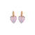 Heart Leverback Earrings in "Rose Water Opal" - Yellow Gold