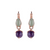 Small Pear Leverback Earrings with Drop in "Sunrise" - Rose Gold