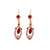 Open Oval Earrings with Dangle Briolette in "Cranberry Crush" *Custom*