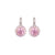 Large Halo Earrings in "Light Pink" - Rhodium