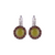 Large Halo Leverback Earrings "Terra"- Rhodium