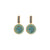 Large Embellished Halo Leverback Earrings "Crystal Blue" (Choose Your Plating!)