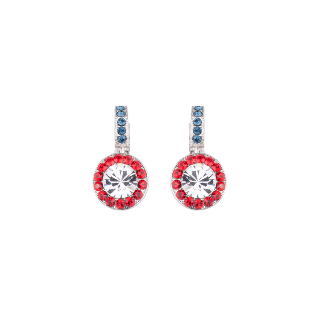 Large Embellished Halo Earrings in "Americana" *Custom*