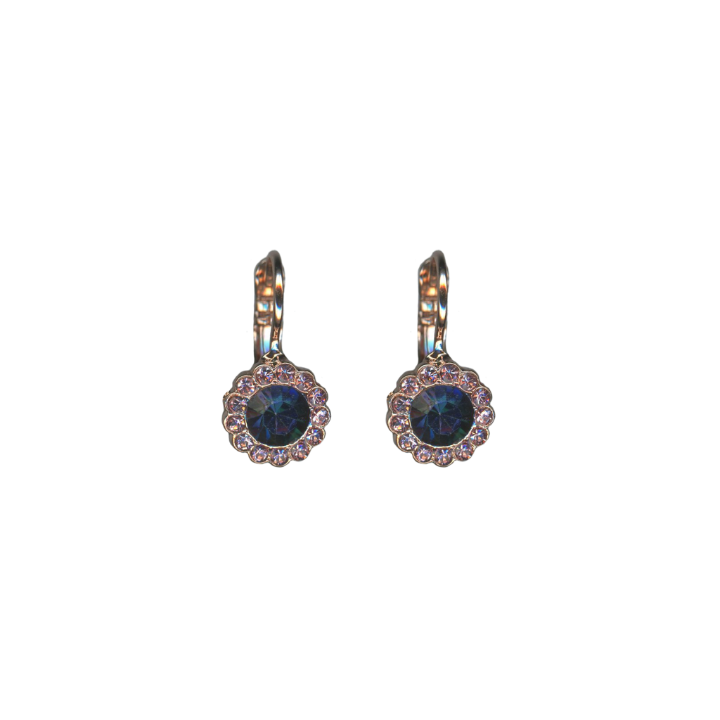 Medium Rosette Leverback Earrings in "Harvest Moon" - Rose Gold