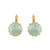 Extra Luxurious Single Stone Leverback Earring in "Green Ralton" - Yellow Gold