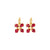 Medium Petal Earrings in "Ruby and Pearl" - Yellow Gold