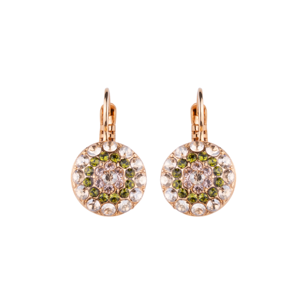 Pavé Leverback Earrings in "Sienna" - Yellow Gold