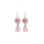 Medium Flower Earrings With Drop in "Flamingo" *Custom*