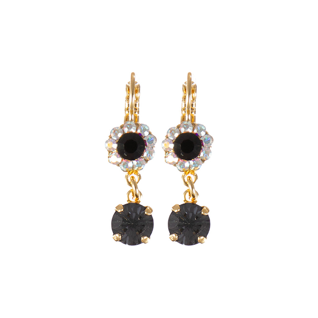 Medium Flower Dangle Earrings in "Obsidian Shores" *Custom*