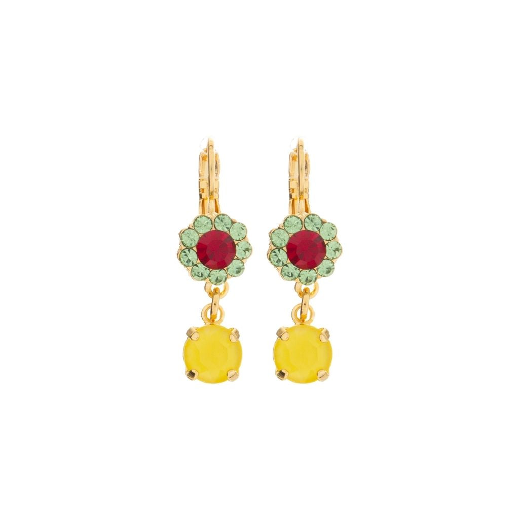 Medium Flower Dangle Earrings in "Polka-Dot Bikini" *Custom*