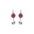 Medium Flower Leverback Earrings With Drop in "Americana" - Rhodium