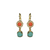 Medium Rosette Drop Earrings- "Mythical Dusk" -Yellow Gold