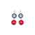 Large Rosette Leverback with Large Dangle Earrings in "Americana" - Rhodium