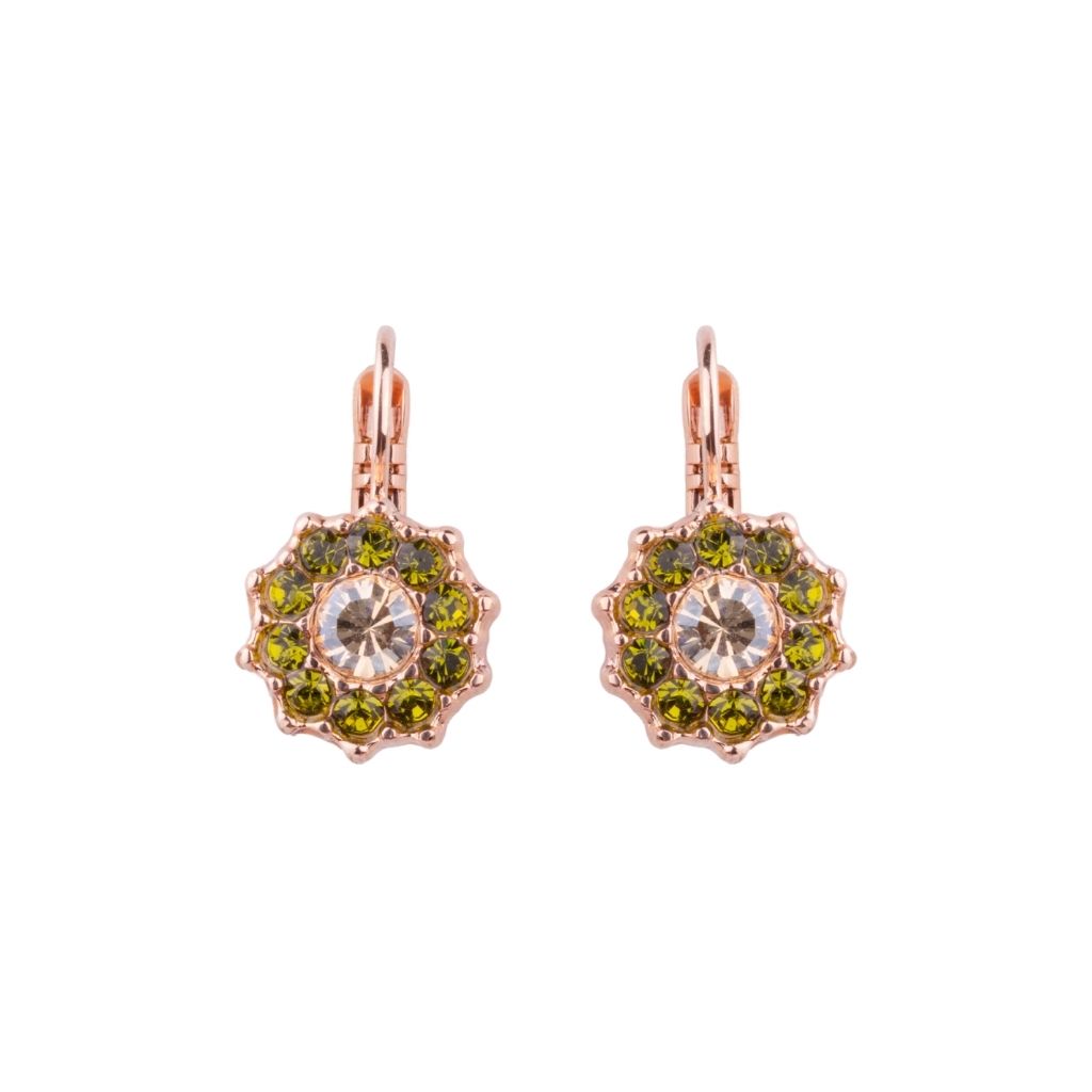 Large Rosette Leverback Earrings in "Sedona" - Rose Gold