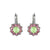 Large Rosette Leverback Earrings in "Parasol" - Rhodium