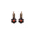 Petite Flower Earrings in "Jet Black Coral" - Antique Gold