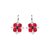 Large Pansy Earrings in "Americana" - Rhodium