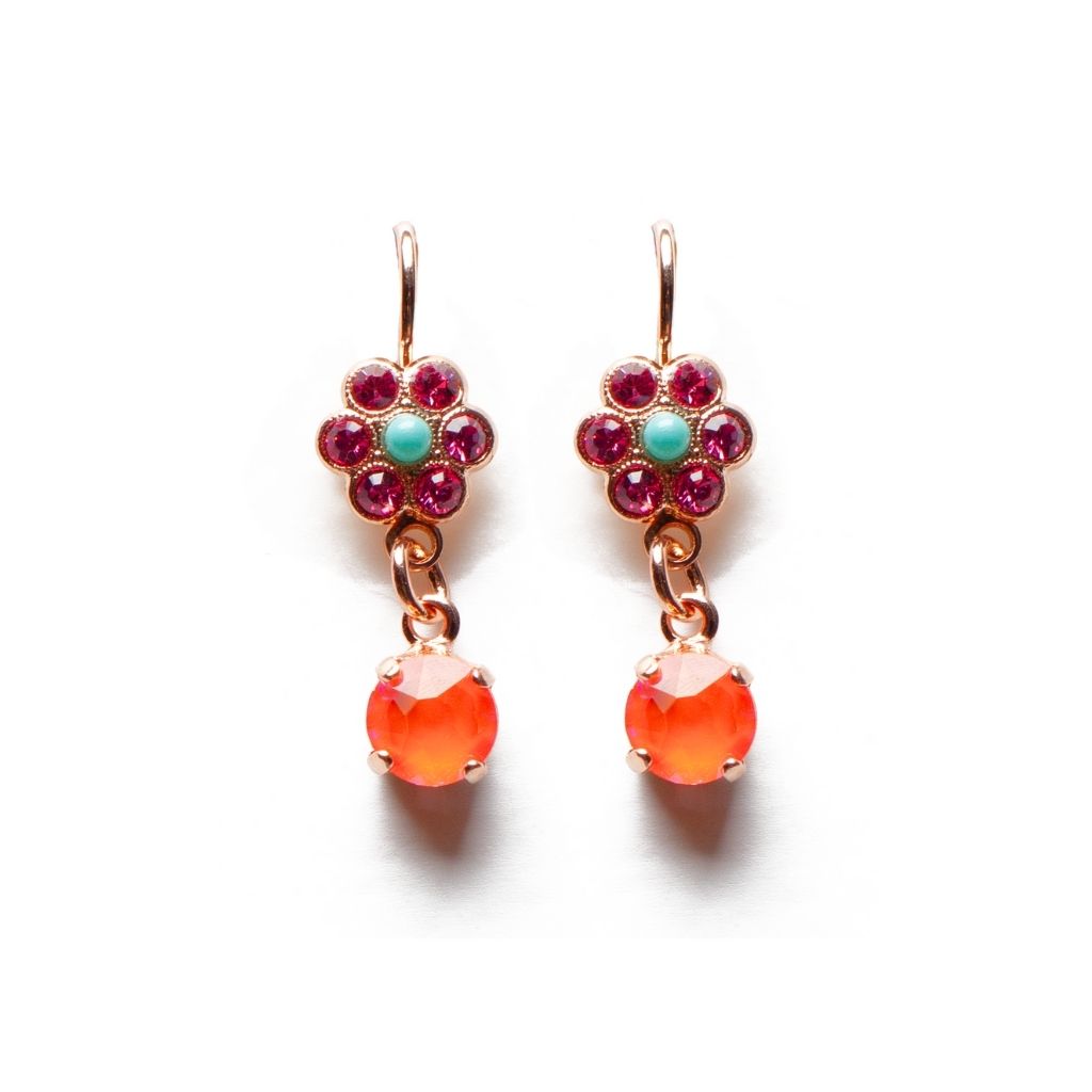 Petite Flower Dangle Earrings in "Coral Cove" *Custom*