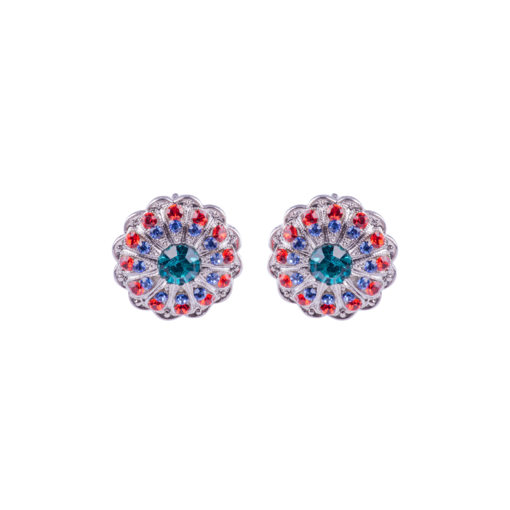 Extra Luxurious Blossom Earrings in "Kaleidoscope" - Rhodium