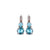 Medium Double Stone Leverback Earrings in "Aquamarine" - Antique Silver