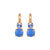 Medium Double Stone Leverback Earrings in "Carolina Blue" - Yellow Gold