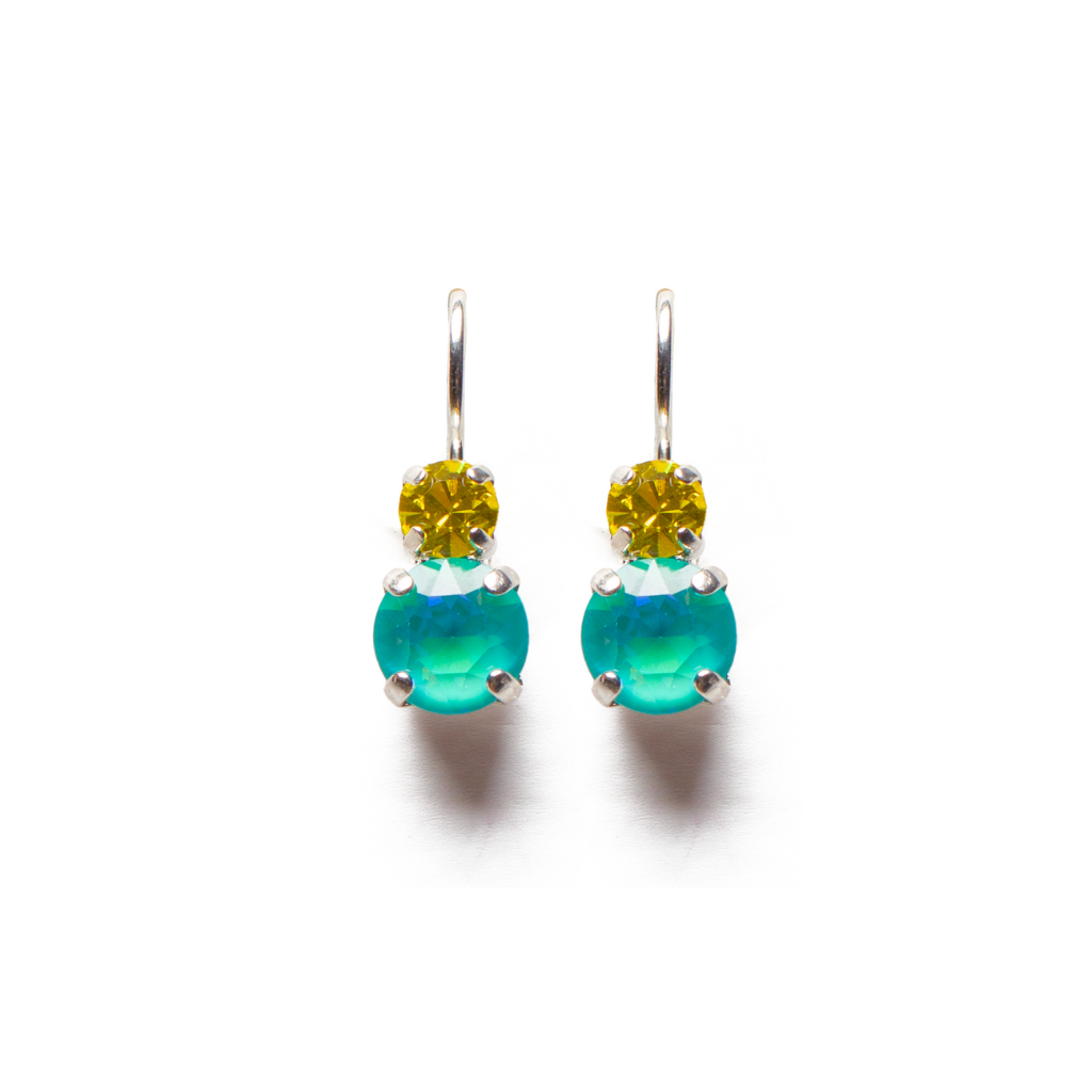 Medium Double Stone Leverback Earrings in "Saltwater Taffy" *Custom*