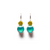 Medium Double Stone Leverback Earrings in "Saltwater Taffy" *Custom*
