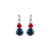 Medium Double Stone Leverback Earrings in "Americana" - Rhodium