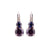 Medium Double Stone Leverback Earrings in "Happy Hour" - Antique Silver