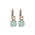 Medium Double Stone Leverback Earrings in "Malibu Mint" - Rhodium