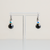 Medium Double Stone Leverback Earrings in "Obsidian Shores" - Rhodium