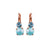 Medium Double Stone Leverback Earrings "Bay Blue" - Rose Gold