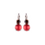 Medium Double Stone Leverback Earrings "Bonfire" - Rhodium