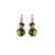 Medium Double Stone Leverback Earrings "Evergreen" - Rhodium