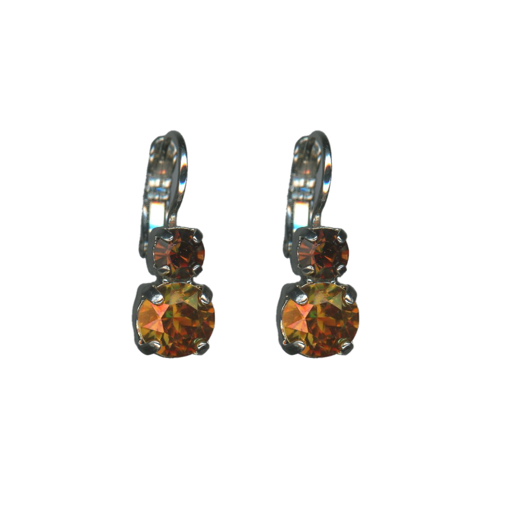 Medium Double Stone Leverback Earrings "Pumpkin Spice" *Custom*