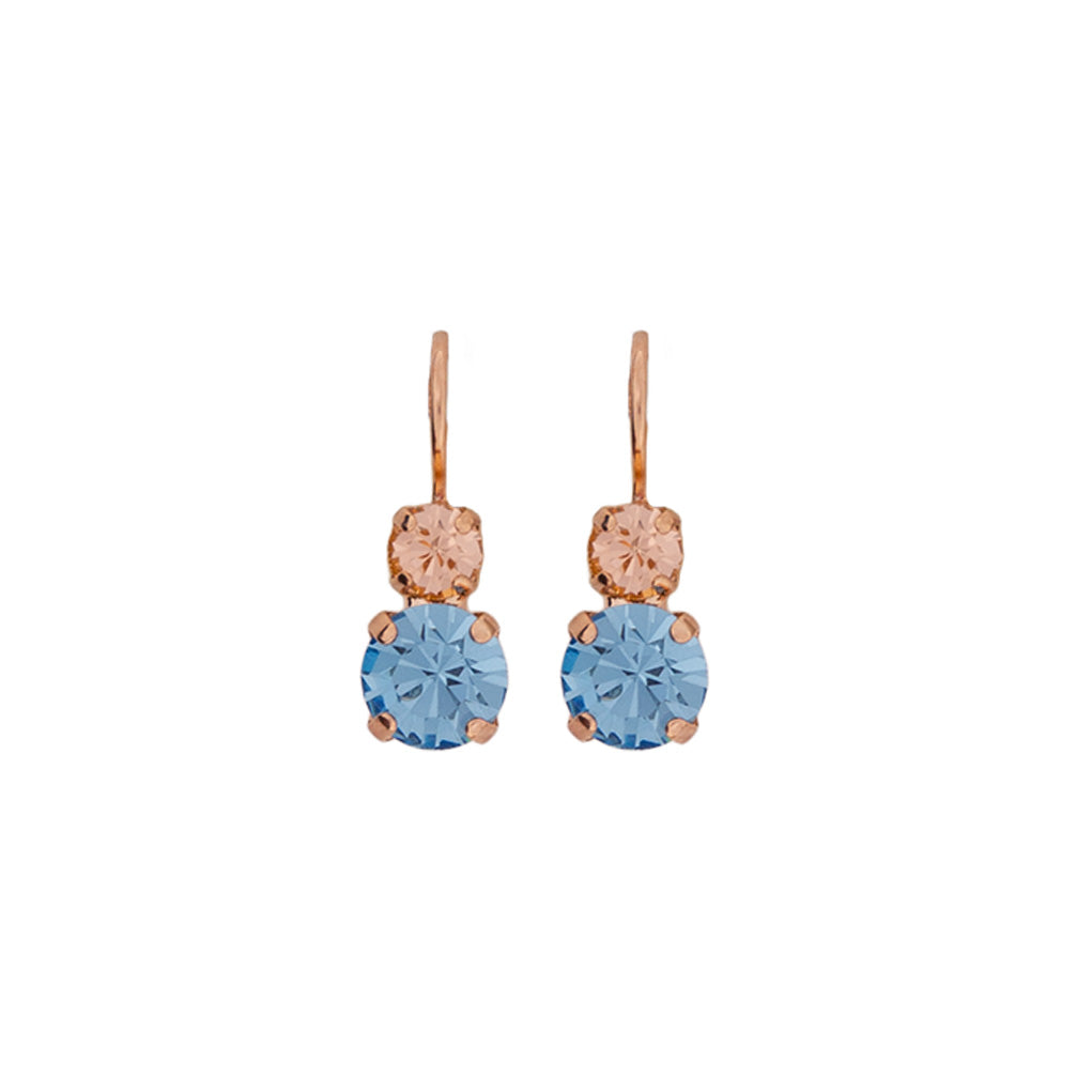 Medium Double Stone Leverback Earrings in "First Toast" - Rose Gold
