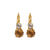 Medium Double Stone Leverback Earrings in "Pearl Compact" - Yellow Gold