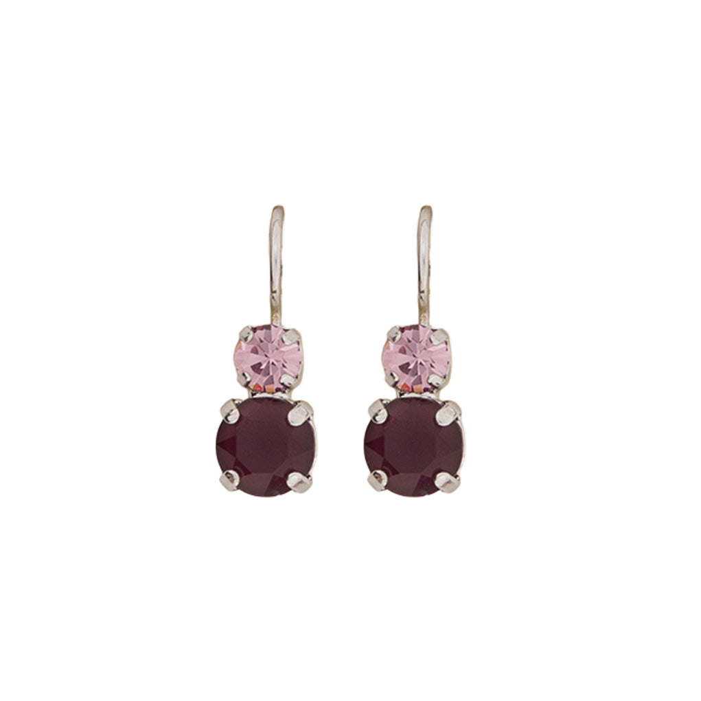 Medium Double Stone Leverback Earrings in "Cranberry Crush" *Custom*