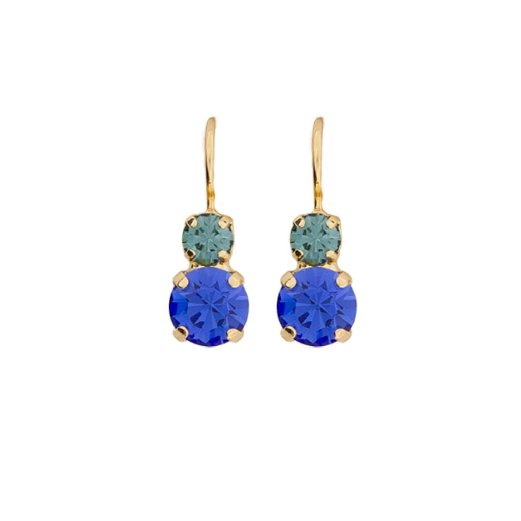 Medium Double Stone Leverback Earrings in "Countdown Gown" *Custom*