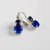 Medium Double Stone Leverback Earrings in "Indigo Hour" - Rhodium