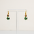 Medium Double Stone Leverback Earrings in "The Green Room" - Yellow Gold