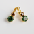 Medium Double Stone Leverback Earrings in "The Green Room" - Yellow Gold