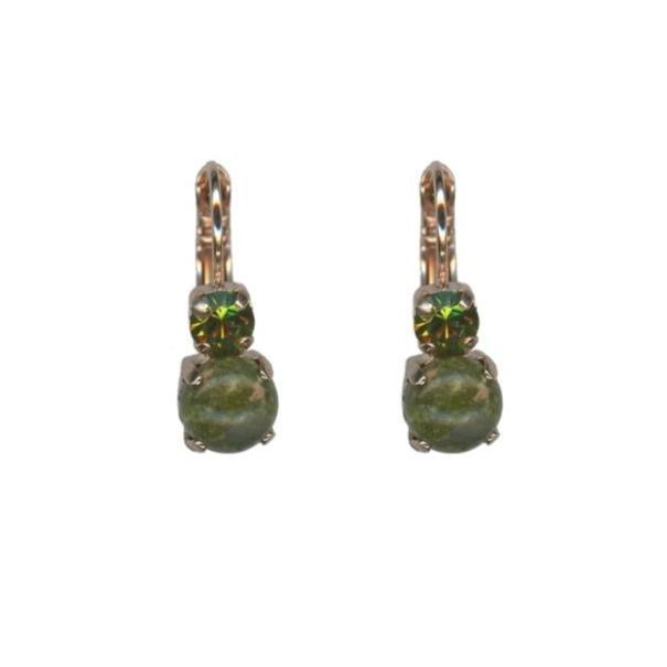 Medium Mineral Double Stone Leverback Earrings "Evergreen" *Custom*