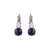 Medium Double Stone Leverback Earrings "Cascade" - Rhodium